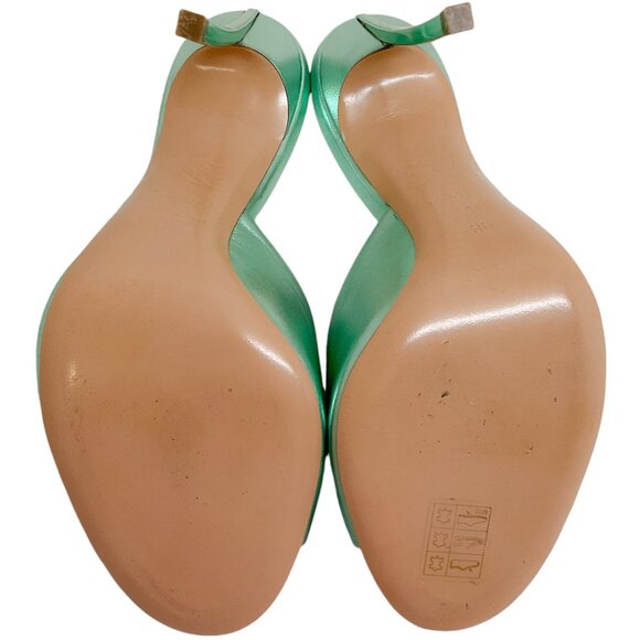 Casadei Flash Green Light Leather Blade Mules - Picture 8 of 9